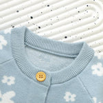 Yccutest Infant Girl Sweater Set 2 Piece Fall Winter Outfit Baby Girl Floral Knit Cardigan Top Flared Pants Toddler Clothes