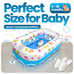 Mommy's Helper | Inflatable Under The Sea Baby Bathtub, Collapsible Safe Baby Bath Tub with Anti-Sliding Saddle Horn Seat, Must Have Travel Toddler Bath, Portable Bathtub Recommended Months 3 to 18