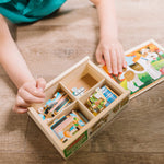 Melissa & Doug Animals 4-in-1 Wooden Jigsaw Puzzles Set - Pets and Farm