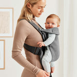 BabyBjörn Baby Carrier Mini, Dark Gray, 3D Jersey Infant Carrier (7-25 lbs), Ergonomic, Easy-to-Use