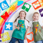 Epakh 24 Pieces Stencils for Kids 8 Inches Drawing Stencils Chalk Template Large Washable Geometric and Garden Themed Primary Shape Template for Kids Toddlers Preschooler(Primary Style)