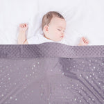 Donsonny Baby Blanket for Boys Girls Soft Minky with Double Layer Dotted Backing, Star and Moon Printed 30 x 40 Inch Receiving Blanket (Violet)