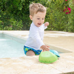 green sprouts Boys' Snap Reusable Absorbent Swimsuit Diaper, Royal Blue Turtle Journey, 24 M