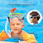 Kids Snorkel Set, Children Anti-Fog Diving Mask Swimming Goggles Full Dry Top Snorkel Equipment Snorkeling Packages Swimming Gear for Youth Boys Girls Age 5-10 (Blue Yellow)