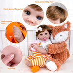 Aori Lifelike Reborn Baby Dolls - 22 Inch Realistic Baby Girl - Soft Weighted Body Doll with Fox Outfit Newborn Baby Doll for Girls 3+, Collectors, Role Play | Real Life Baby Doll Gift Set