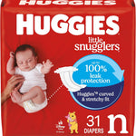 Huggies Size Newborn Diapers, Little Snugglers Baby Diapers, Size Newborn (up to 10 lbs), 31 Count, Packaging May Vary