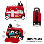 Radio Flyer 3-in-1 Happy Traveler Camper, Ride on Toy, Toddler Carry-On Storage, Ages 2-5