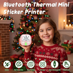 HKHKPI Mini Sticker Printer Thermal Sticker Maker Machine,Bluetooth Print Pods for Kids Teens Gifts,Pocket Printpod Portable Impresora for Phone,Note Buddy,Photo,Custom Sticker,Scrapbook-Pink