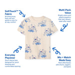 Garanimals Baby & Toddler Boy Beach Tees - Short Sleeve Tees - Kid's Casual Crew Neck - Size 12 Months - Beige, Blue, Bright Red, Beige - 4 Pack