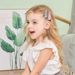 doboi 40 Pcs Floral Print 2.2 Inches Hair Clips and Bows for Baby Girls - Non-Slip Snap Barrettes and Hair Accessories