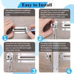 INBOF 2 Pack Door Chain Lock, Stainless Steel Chain Locks for Inside Door, Premium Thickened with 12 Screws