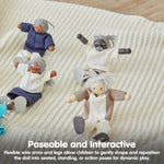 PlanToys® Wooden Grandfather Dollhouse Figure - Dark Skin Tone | Poseable 1:12 Scale Dollhouse People | Montessori Pretend Play Doll with Bendable Arms & Legs | Eco-Friendly Wooden Figurine for Kids