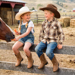 DREAM PAIRS Toddler Boys Girl Cowboy Cowgirl Boots,Brown,5 Toddler