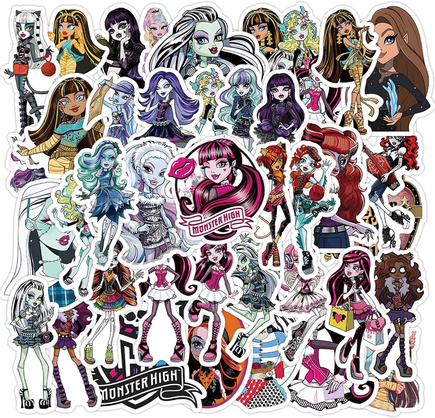 50pcs Invader Movie ZIM Stickers for Kids, Cute Water Bottle Stickers for Kids Waterproof, Vinyl Laptop Kid Sticker Pack (White)