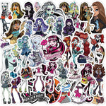 50pcs Invader Movie ZIM Stickers for Kids, Cute Water Bottle Stickers for Kids Waterproof, Vinyl Laptop Kid Sticker Pack (White)