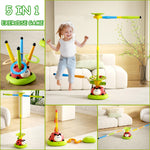 Powza 5 in 1 Musical Jump Toys, Ring Toss Game Stomping Launch Rocket Launcher for Kids, Obstacle Avoidance & Jump Squat Toy Games Remote Control Outdoor & Indoor Toys for Ages 4-8 8-13