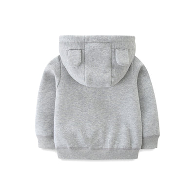 Comfy and Cozy Cotton Girls Long Sleeve Hoodie Full Zip Outwear in SpringFfall Winter for 9-12M Grey Jacket