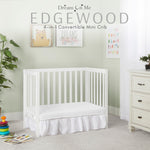 Dream On Me Edgewood 4-in-1 Convertible Mini Baby Crib in White GreenGuard Gold & JPMA, Non-Toxic, Compact 40×25×33″ Design, Converts to Mini Daybed & Twin Bed (Rails to Buy) 1″ Mattress Pad