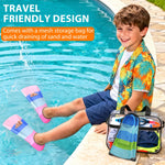 Gintenco Swim Fins, Kids Swim Training Fins for Lap Swimming, Travel Size Flippers with Mesh Bag, Silicone Swimming Fins for Kids Teens Adults Women Men (CH13, XS(Jr 13-1.5))