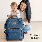 KeaBabies Baby Diaper Bag Backpack - Large Baby Bag for Boys, Girls, Waterproof Multi Function Travel Diaper Backpack with Changing Pad, Durable Travel Essentials for Moms and Dads (Navy Blue)