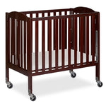 Dream On Me 3-in-1 Portable Mini Baby Crib in Espresso, GreenGuard Gold & JPMA, Birchwood, Quick Fold Patent, Playpen or Changer, Storage or Travel, Heavy Duty Steel Castors, 3 Heights1″ Mattress Pad