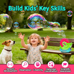 Bubble Machine for Toddlers Kids & Pets, with 8oz Safe Solution, Extra Large & Bubbles in Bubble Maker, Children & Pets Dog Toys Gift, Indoor/Outdoor Birthday Wedding Party Bubble Blower
