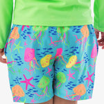 RUGGEDBUTTS Boys UPF50+ Stretch Neon Swim Trunks - Neon Jelly Time, 3-6m