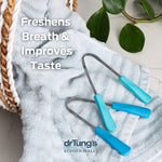 DrTung's Stainless Tongue Scraper - Tongue Cleaner for Adults, Kids, Helps Freshens Breath, Easy to Use Comfort Grip Handle, Comes with Travel Case - Stainless Steel Tongue Scrapers (1 Pack)