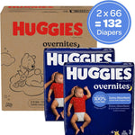Huggies Size 3 Overnites Baby Diapers: Overnight Diapers, Size 3 (16-28 lbs), 132 Ct (2 Packs of 66), Packaging May Vary