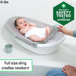 Ingenuity Room to Soak 4-in-1 Baby Bath Tub, Newborn to Toddler, Adjustable Full Coverage Sling, Supportive Seat, Includes 2 Pour & Rinse Cups, Easy Release Drain Plug, 0M+