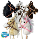 Playful Minds Stick Horse | Plush Handcrafted Hobby Horse Stick Pony Provides Fun Pretend Play for Toddlers & Preschoolers | Handsewn, Sturdy Wood, and Sound Effects (Unicorn)