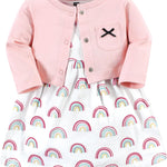 Hudson Baby Baby Girls' Cotton Dress and Cardigan Set