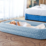 Intex 66810FL Inflatable Kidz Travel Bed Set, Includes Hand Pump and Carry Bag, Removable Mattress, Quick Inflation, Indoor Use, 42in x 66in x 10in, Blue with Star Print Frame