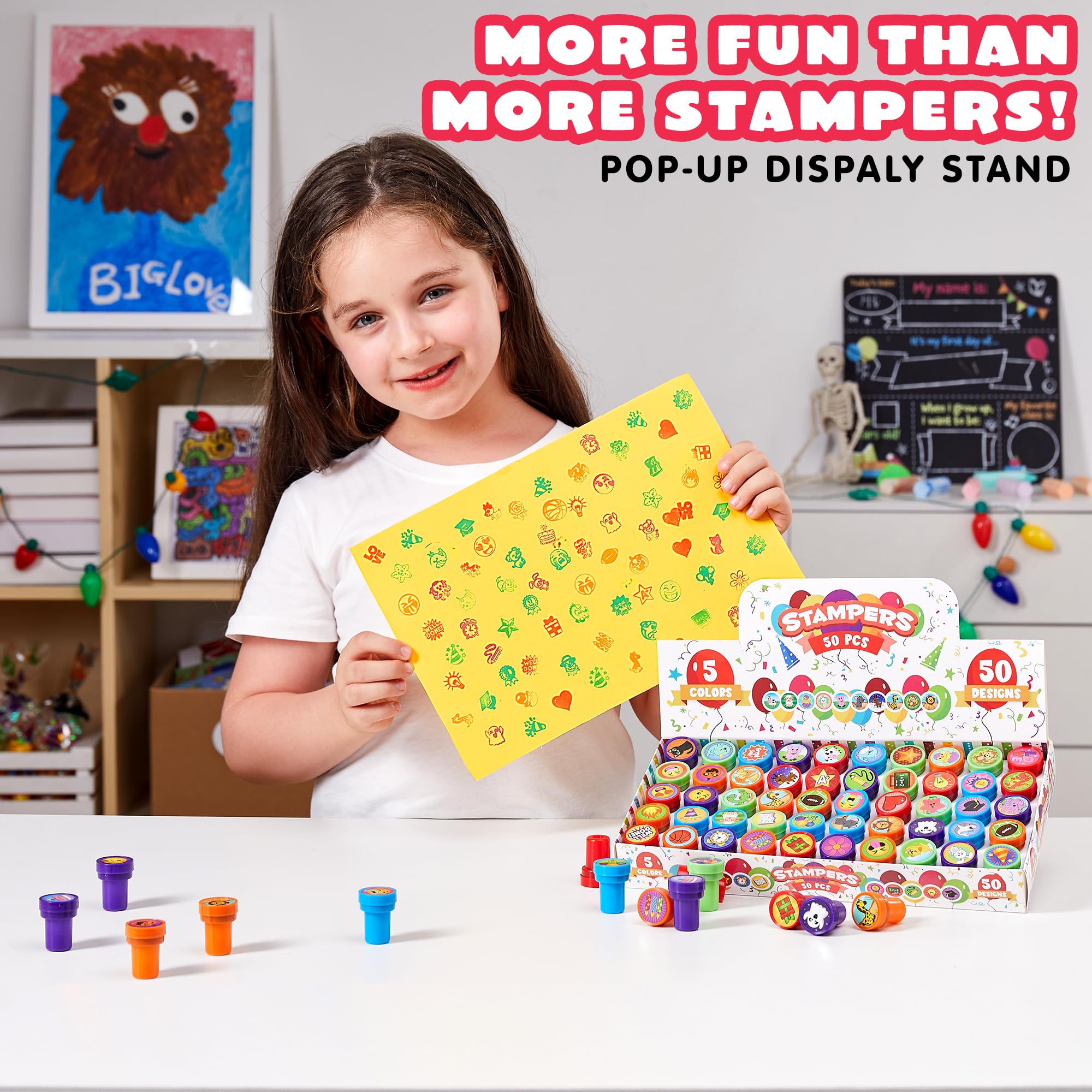 JOYIN 50 Pcs Assorted Stamps for Kids - - Art & Drawing Toys - JOYIN ...