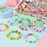 Gionlion 1200 Pcs Polymer Clay Beads Bracelet Making Kit Easter Basket Stuffers, 25 Style Animal Fruit Flower Butterfly Bunny Pony Letter Beads Charms for Jewelry Making, DIY Art and Crafts Toys Gifts
