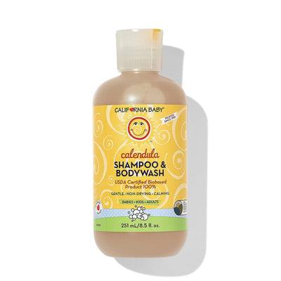 California Baby Calendula Shampoo & Bodywash bottle on a white background