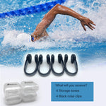 Set of 4 Waterproof Swimming Nose Clips for Adults Kids Age 8+ Nose Plugs for Diving Swimming and Other Water Sports (Black)