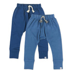 HonestBaby Multipack Honest Pants Joggers Pull on 100% Organic Cotton for Infant Baby and Toddler, Boys, Girls, Unisex, Ombre Blues, 24 Months