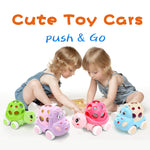 xFFFun 4 Set Toy Cars for Toddler Girl, Toddlers Push Car Toys Pink, Rattles Push and Go Truck, Birthday Presents for Twin Girls 3 + Year Old Twins Gift Ideas