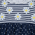 Little Me Clothes for Baby Girls' Navy Daisies Popover and Hat, Medieval Blue, 12 Months
