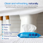 Wipemate ULTRA Flushable Butt Wipes, Soothing Vitamin E & Aloe, 99% Water, Fresh Clean Scent, Super Soft Hygiene Wipes, Septic & Sewer Safe, 3 Premium Flip-Top Packs (180ct)