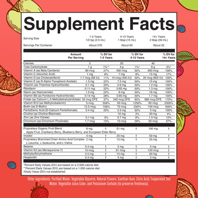 MaryRuth Organics Liquid Morning Multivitamin Essentials+ | Vitamin A C D E B6 B12 Biotin Zinc, Mens Womens Multivitamin, Immune Support, Beauty | Sugar Free | Vitamins for Ages 1+ | Vegan | 32 Fl Oz