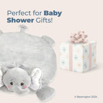Bearington Baby Lil’ Spout Tummy Time Mat, 30 x 30 Inch Elephant Plush Stuffed Animal Blanket, Baby Elephant Nursery Décor