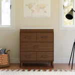 Babyletto Scoot 3-Drawer Changer Dresser with Removable Changing Tray in Natural Walnut, Greenguard Gold Certified