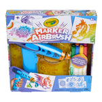 Crayola Marker Airbrush Spray Art Kit, Battery-Powered Sprayer with 8 Washable Markers & 5 Stencils, DIY Craft Set, Ages 6+
