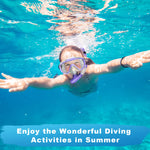Snorkel Set, Zipoute Snorkel Dry Top Snorkeling Gear for Kids, Panoramic Anti-Leak and Anti-Fog Tempered Glass Lens, Kids Adjustable Snorkeling Set, Scuba Diving Swimming Training Snorkel Kit for Kids