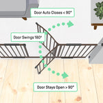 Ingenuity Decorative Extra Wide Baby Gate & Dog Gate, 44"-72" Wide, 36" Tall, Hardware Mounted, Install in Hallways, Bottom of Stairs, or Large Openings - Bronze