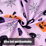 Halloween Baby Crib Sheets for Boys Girls 52 x 28 Inches Pumpkin Fitted Crib Sheet for Standard Crib and Toddler Mattress,Baby Sheet Newborn Bedding Nursery Mattress Cover,Purple