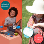 b.box Snack Box - Leakproof Mini Bento Box for Kids & Toddlers, 2 Compartment Snack Containers for Kids, Lunch Containers, Dishwasher Safe, BPA Free, PFAS Free, Ages 4m+, 1 3/4 Cup - Spearmint