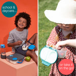 b.box Snack Box - Leakproof Mini Bento Box for Kids & Toddlers, 2 Compartment Snack Containers for Kids, Lunch Containers, Dishwasher Safe, BPA Free, PFAS Free, Ages 4m+, 1 3/4 Cup - Lemon Twist